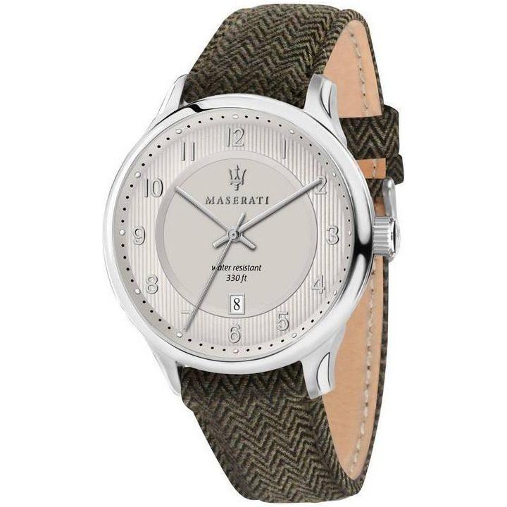 Maserati Gentleman R8851136002 Quartz Men's Watch - Silver/Beige