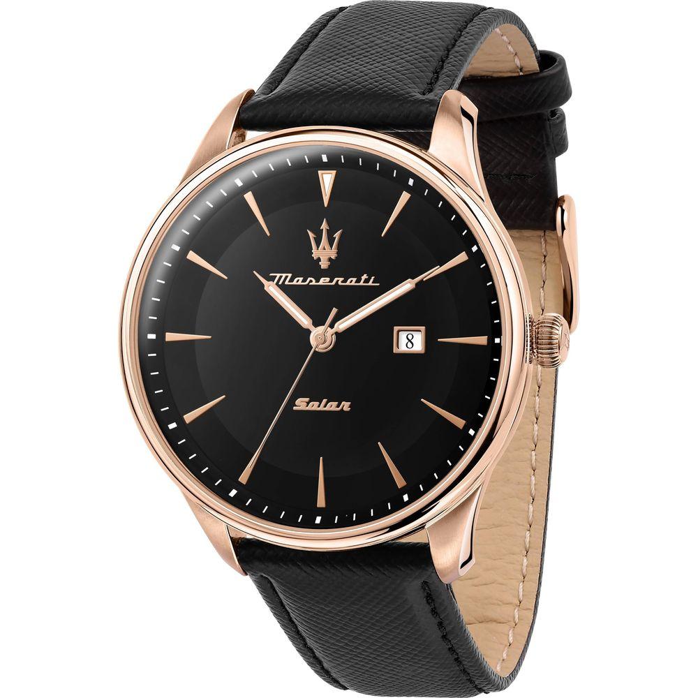 Maserati Tradizione R8851146001 Men's Black Matt Dial Leather Quartz Watch