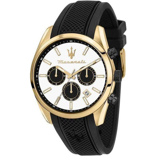 Load image into Gallery viewer, Maserati Attrazione Chronograph R8851151001 Men&#39;s Quartz Watch with White Dial and Gold Tone Stainless Steel Case
