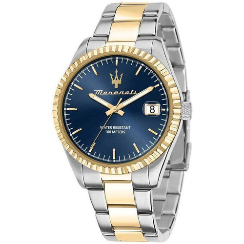Load image into Gallery viewer, Maserati Competizione Two Tone Stainless Steel Blue Dial Quartz R8853100027 100M Men&#39;s Watch
