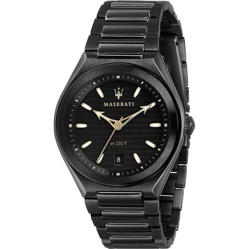 Load image into Gallery viewer, Maserati Triconic R8853139004 Men&#39;s Black Dial Quartz Watch - Stainless Steel Bracelet, 100M Water Resistance
