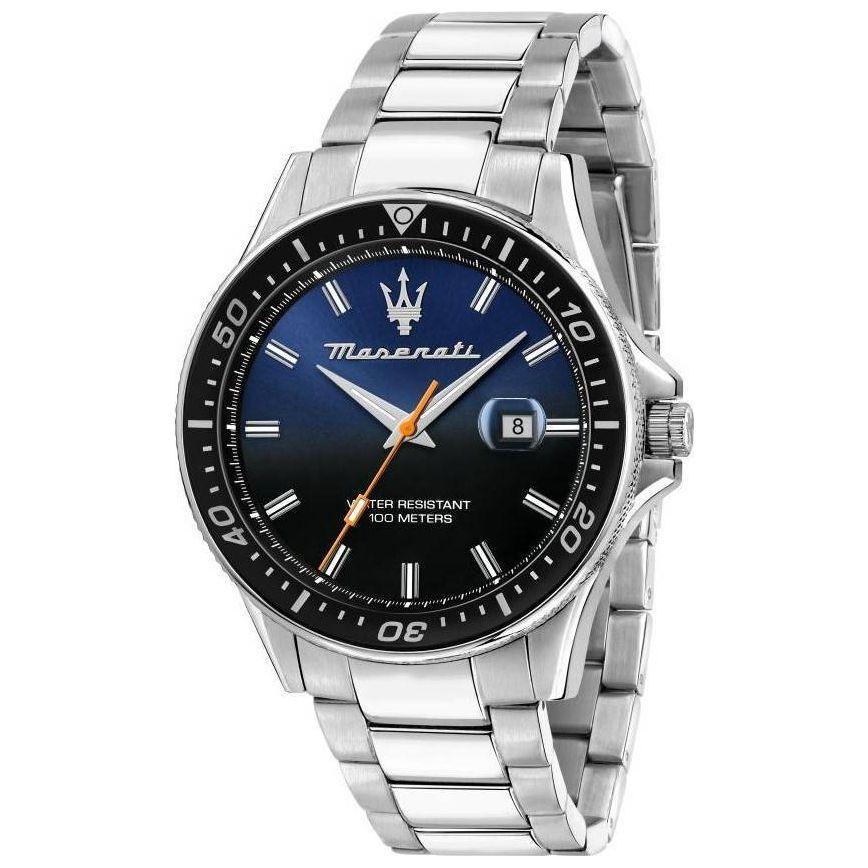 Maserati Sfida R8853140001 Men's Stainless Steel Black and Blue Dial Quartz Watch