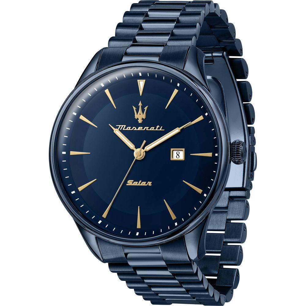 Maserati Tradizione Solar Blue Dial Quartz R8853146003 100M Men's Watch - A Sophisticated Timepiece for Discerning Gentlemen in Striking Solar Blue