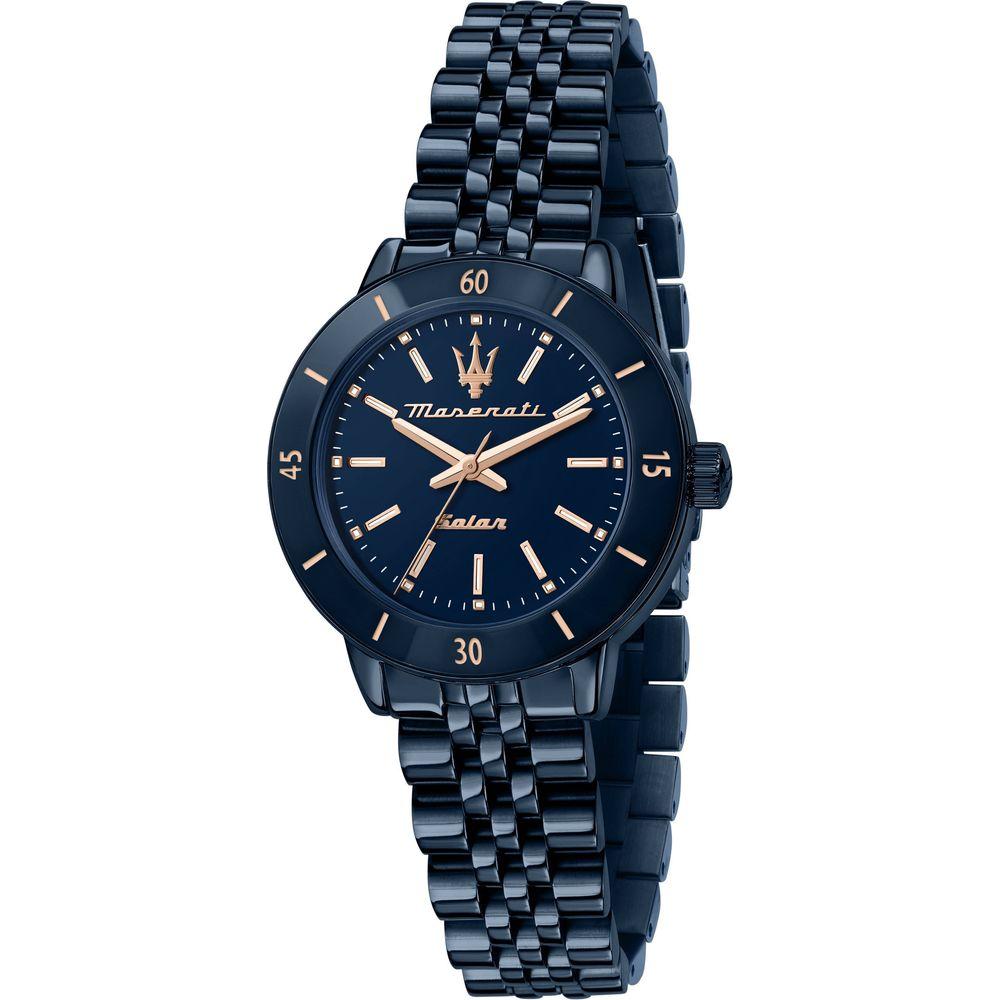 Maserati Women's Stainless Steel Blue Dial Solar Watch R8853149501 - Elegant Timepiece for Stylish Ladies