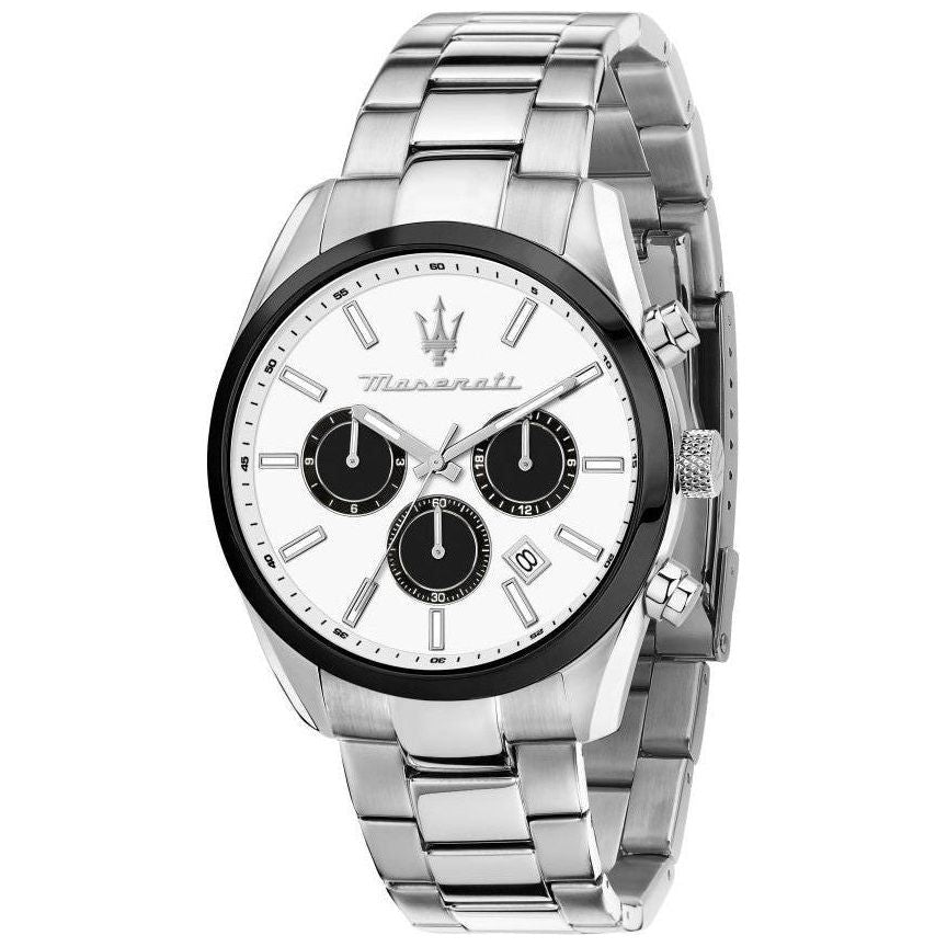 Maserati Attrazione Chronograph Stainless Steel White Dial Quartz R8853151004 Men's Watch
