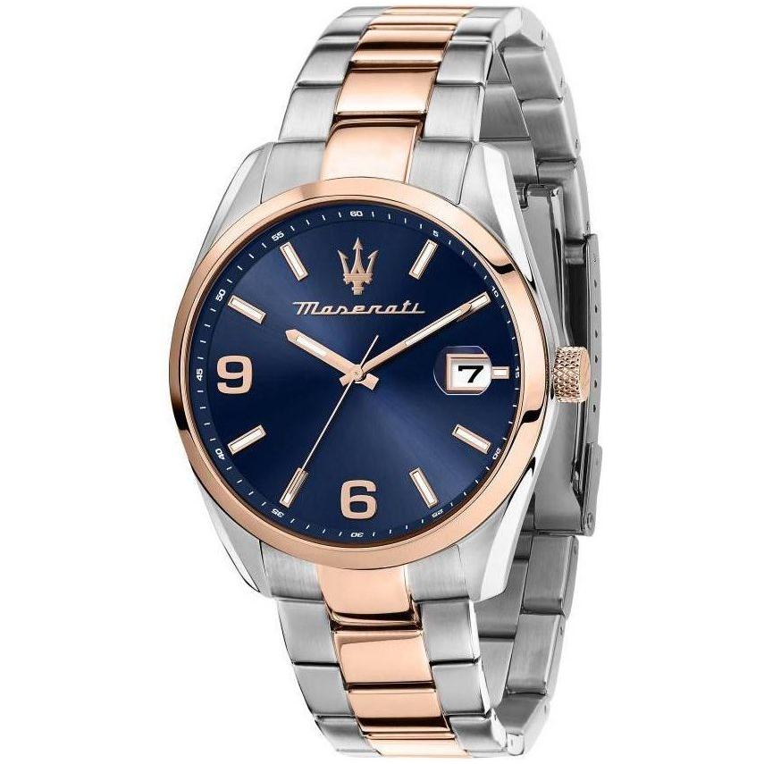 Maserati Attrazione R8853151006 Men's Two Tone Stainless Steel Blue Dial Quartz Watch