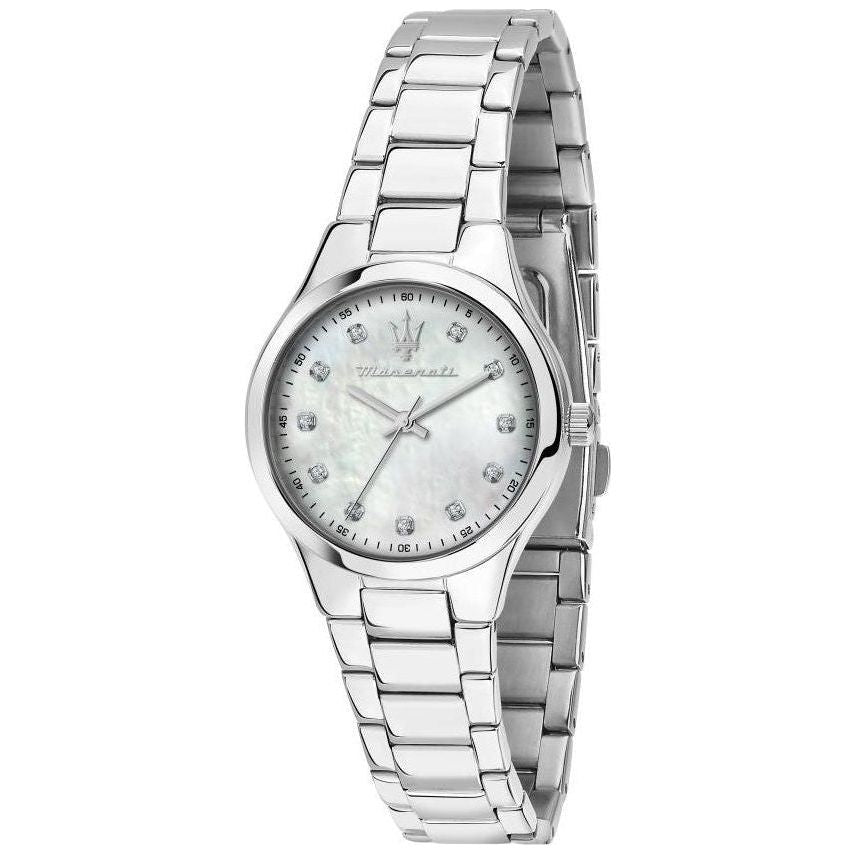 Maserati Attrazione R8853151504 Women's Stainless Steel Quartz Watch with Crystal Accents - Mother of Pearl Dial