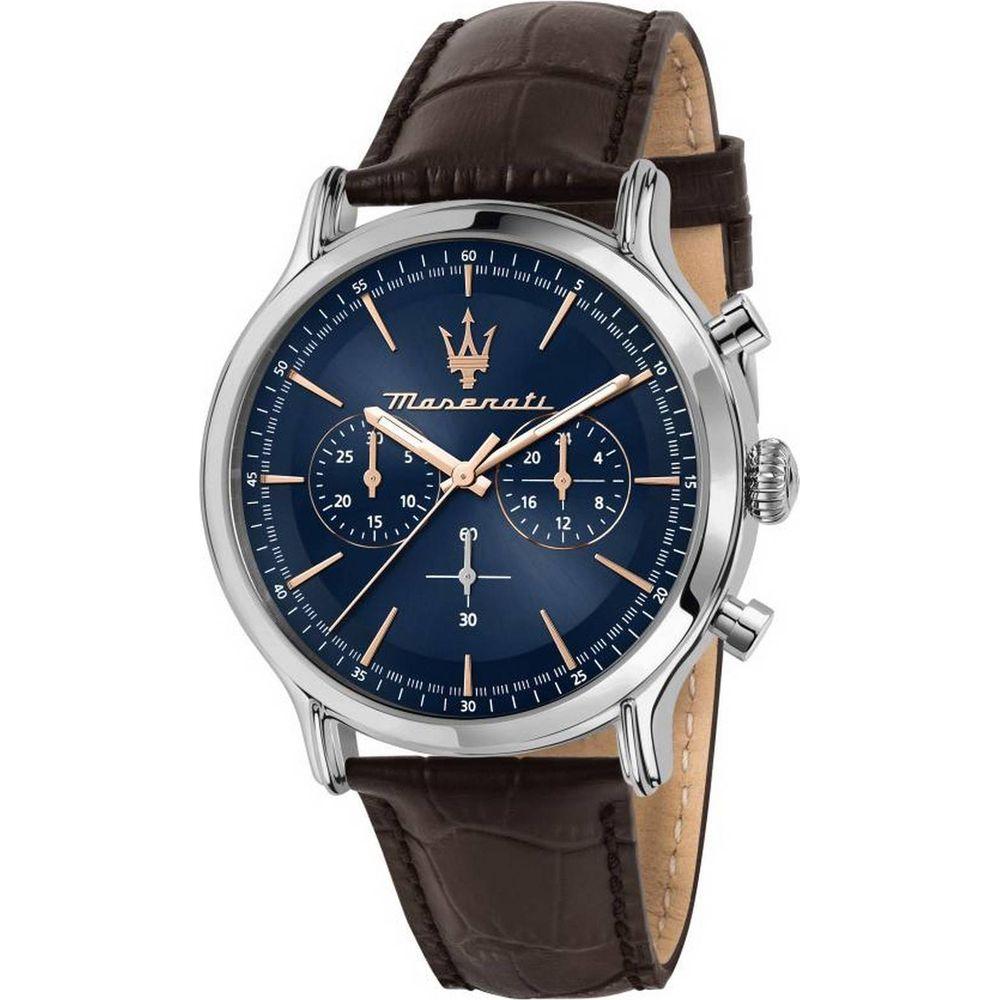 Maserati Epoca Chronograph R8871618014 Men's Blue Dial Leather Strap - Watch Strap Replacement for Men's Blue Dial Leather Strap Quartz Watch