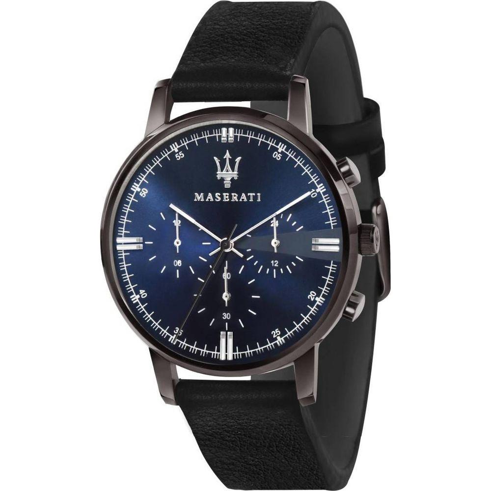 Maserati Eleganza Chronograph Quartz R8871630002 Blue Leather Strap Replacement for Men's Watches