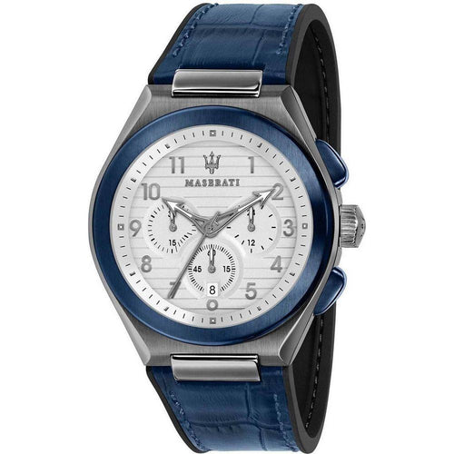 Load image into Gallery viewer, Maserati Triconic Chronograph Quartz R8871639001 100M Men&#39;s Watch - White Stainless Steel Case, Leather Strap
