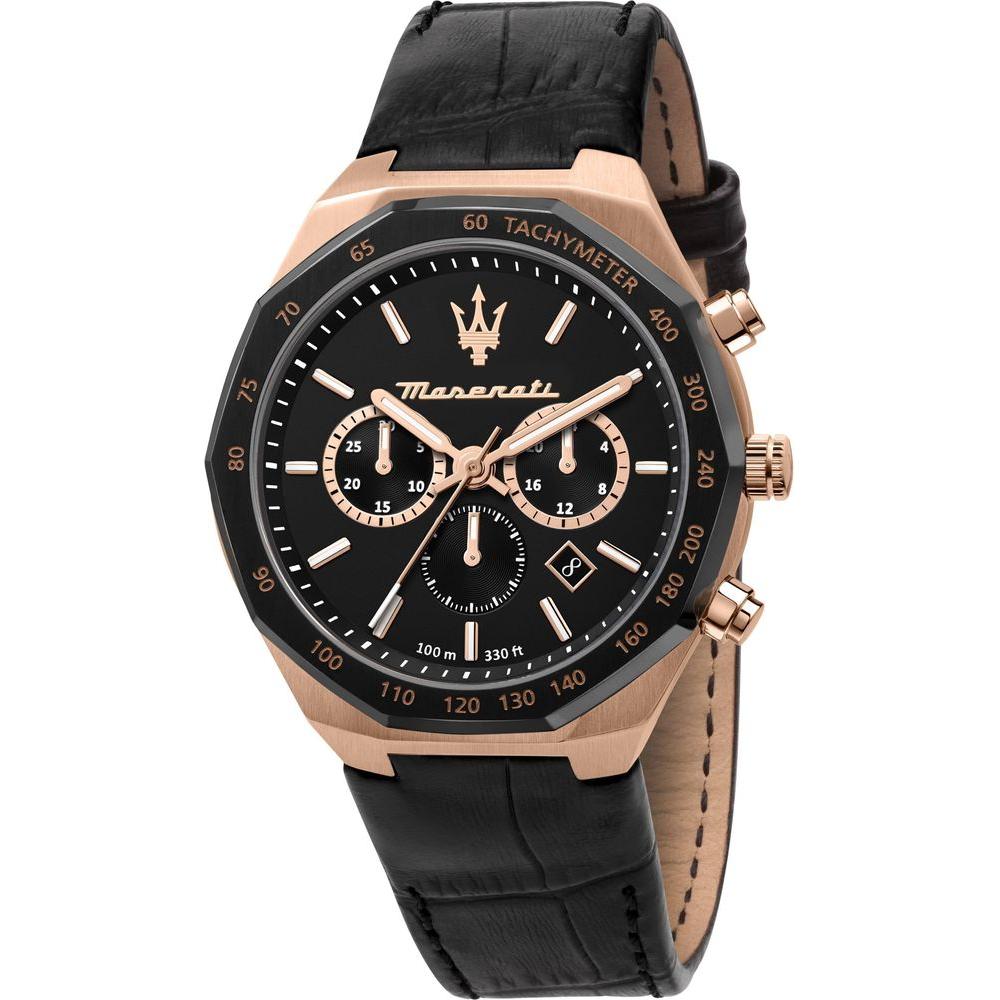 Maserati Stile Chronograph Black Matt Dial Quartz R8871642001 100M Men's Watch