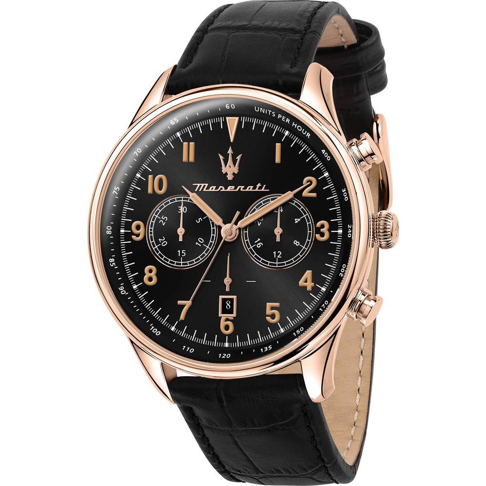 Maserati Tradizione Chronograph Black Sunray Dial Quartz R8871646001 100M Men's Watch