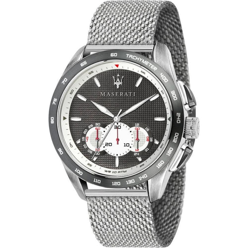 Load image into Gallery viewer, Maserati Traguardo R8873612008 Men&#39;s Chronograph Analog Watch - Stainless Steel Mesh Bracelet, Gray Dial

