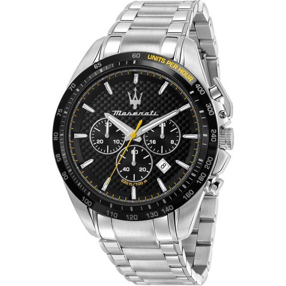 Maserati Traguardo Chronograph R8873612042 Men's Stainless Steel Quartz Watch - Black Dial