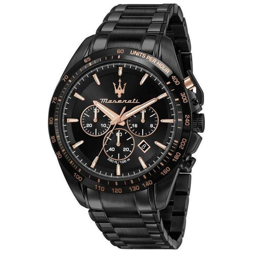 Load image into Gallery viewer, Maserati Traguardo Chronograph Stainless Steel Black Dial Quartz R8873612048 100M Men&#39;s Watch
