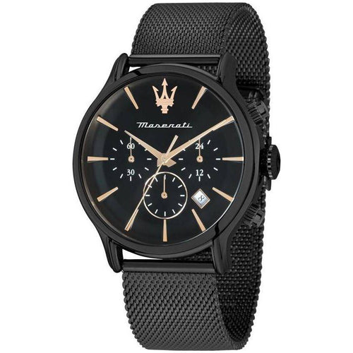 Load image into Gallery viewer, Maserati Epoca Chronograph Stainless Steel Black Dial Quartz R8873618013 100M Men&#39;s Watch
