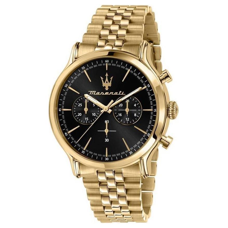 Maserati Epoca R8873618023 Gold Tone Chronograph Men's Watch - Black Dial