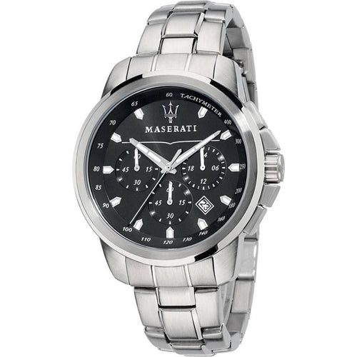 Load image into Gallery viewer, Maserati Successo Chronograph Tachymeter Quartz R8873621001 Men&#39;s Watch - Stainless Steel Black Dial

