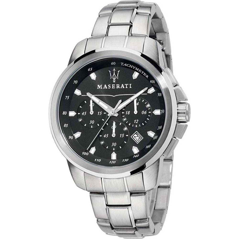 Maserati Successo Chronograph Tachymeter Quartz R8873621001 Men's Watch - Stainless Steel Black Dial
