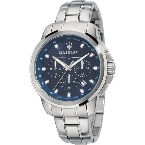 Load image into Gallery viewer, Maserati Successo Chronograph Tachymeter Quartz R8873621002 Men&#39;s Watch - Stainless Steel Blue Dial
