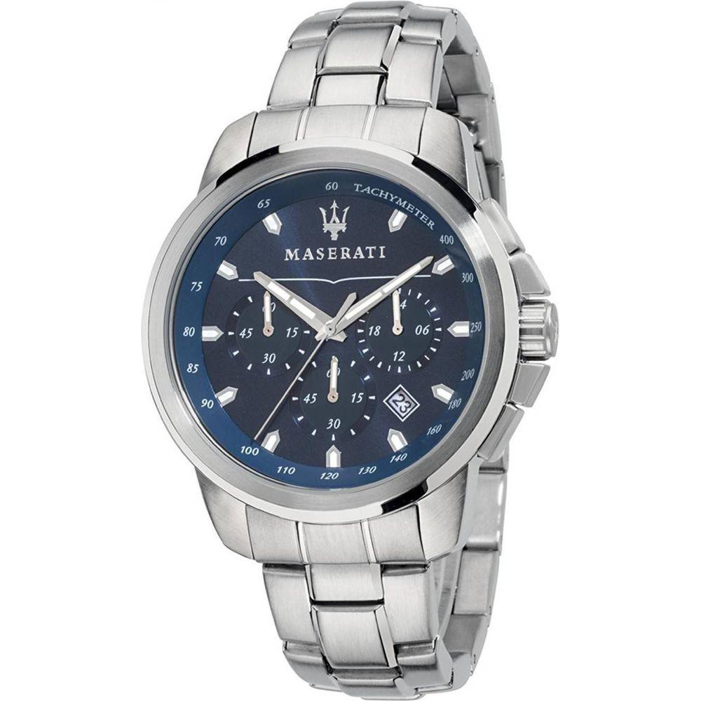 Maserati Successo Chronograph Tachymeter Quartz R8873621002 Men's Watch - Stainless Steel Blue Dial