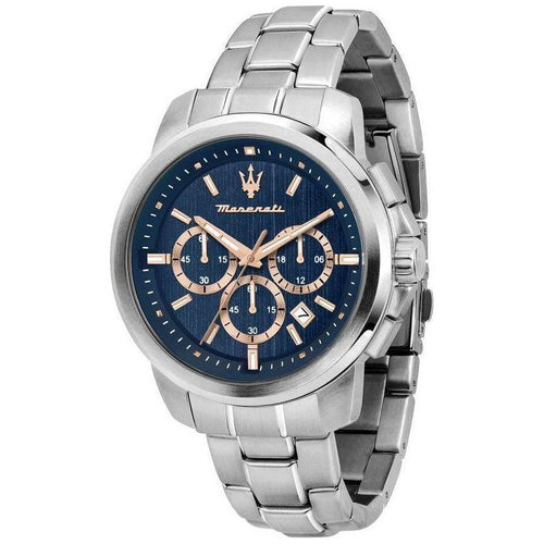 Load image into Gallery viewer, Maserati Successo Chronograph Stainless Steel Blue Dial Quartz R8873621037 Men&#39;s Watch
