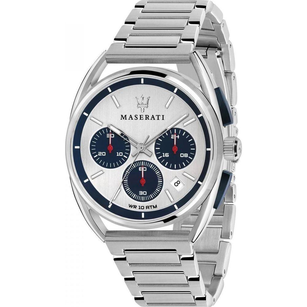 Maserati Trimarano Chronograph Quartz R8873632001 Men's Silver/White Stainless Steel Watch