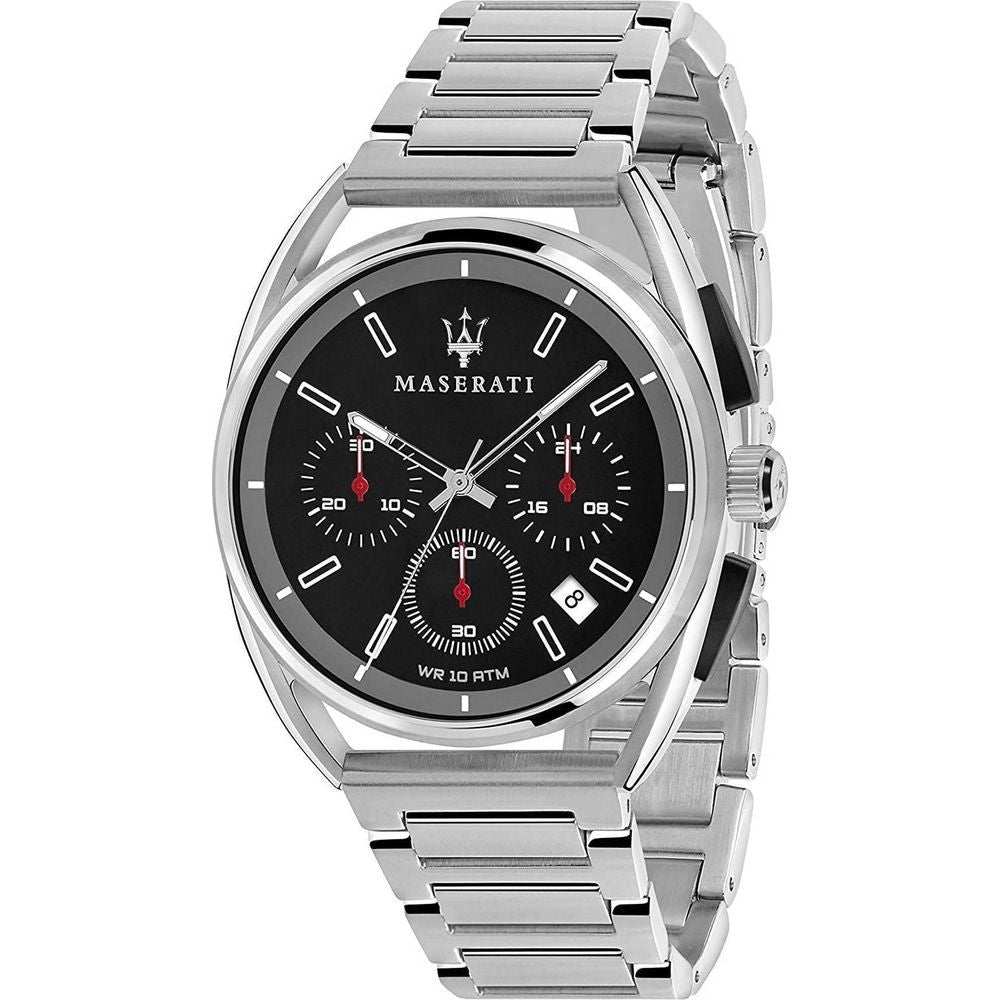 Maserati Trimarano Chronograph Quartz R8873632003 100M Men's Watch - Black Stainless Steel Bracelet Analog Chronograph with Date Display