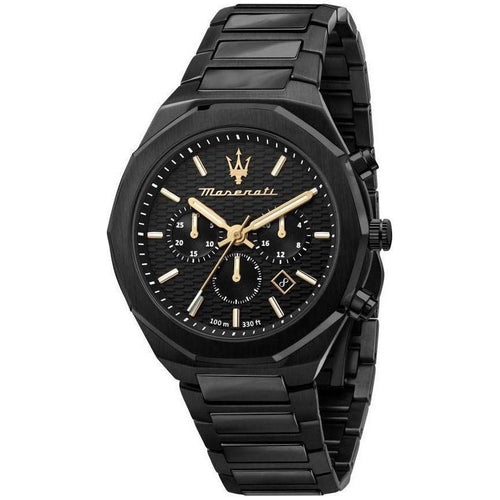 Load image into Gallery viewer, Maserati Stile Chronograph Stainless Steel Black Dial Quartz R8873642005 100M Men&#39;s Watch
