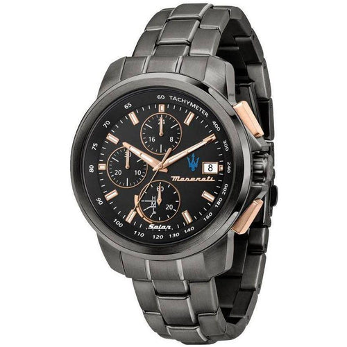 Load image into Gallery viewer, Maserati Successo Chronograph Stainless Steel Black Dial Solar R8873645001 Men&#39;s Watch

