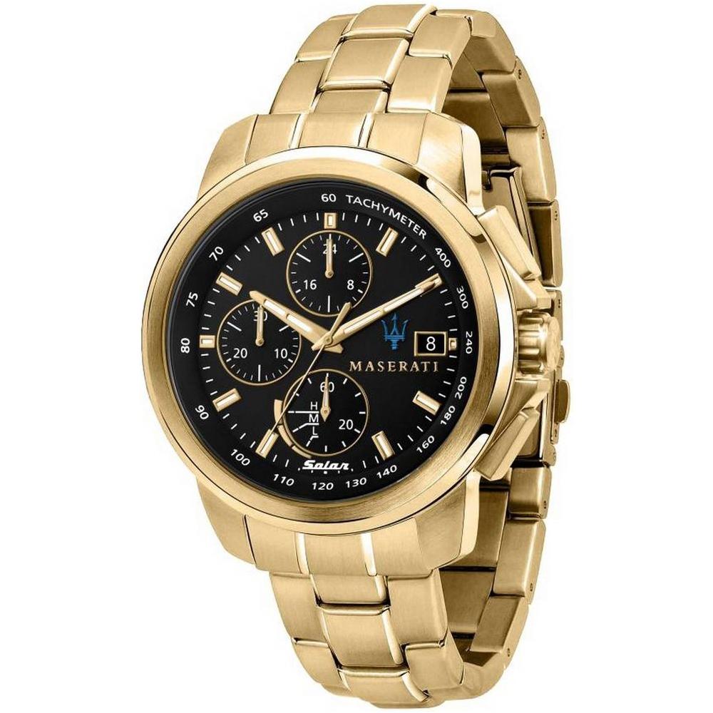 Maserati Successo Chronograph Gold Tone Stainless Steel Solar R8873645002 Men's Watch