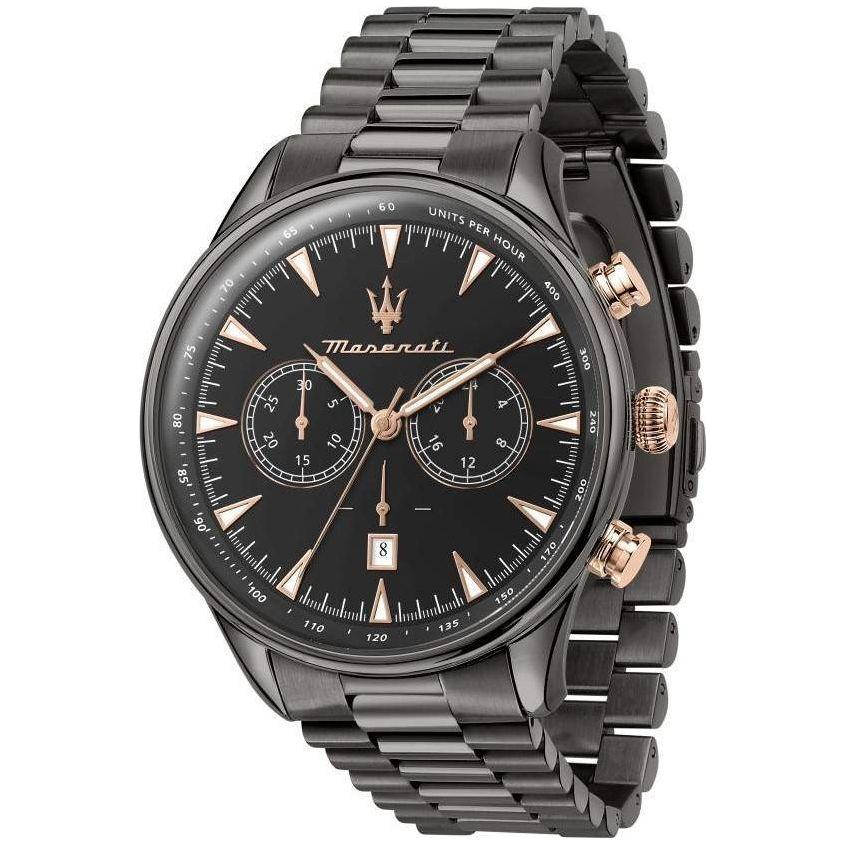 Maserati Tradizione Chronograph Stainless Steel Black Dial Quartz R8873646001 100M Men's Watch