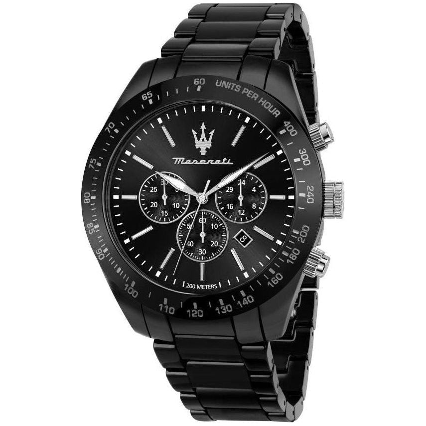 Maserati Traguardo Chronograph Men's Quartz Watch R8873650001 - Stainless Steel Black Dial Diver's 200M