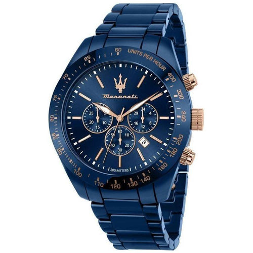 Load image into Gallery viewer, Maserati Traguardo Chronograph Stainless Steel Blue Dial Diver&#39;s Quartz R8873650002 200M Men&#39;s Watch

