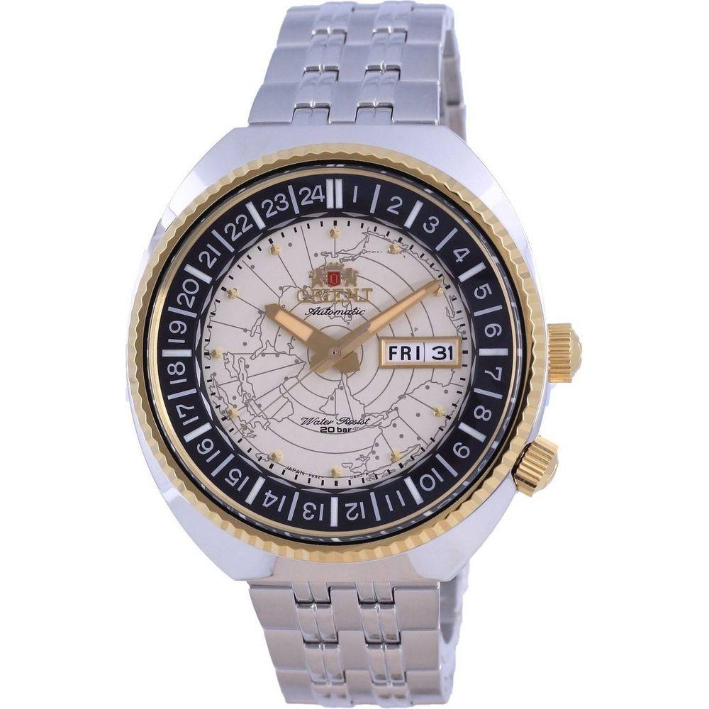 Orient World Map Revival Diver's Automatic RA-AA0E01S09C 200M Men's Watch - Stainless Steel Ivory Dial