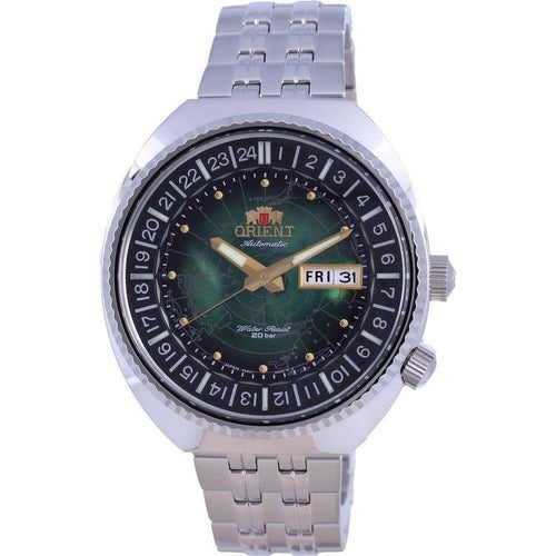 Load image into Gallery viewer, Orient World Map Revival Diver&#39;s Automatic RA-AA0E02E09C 200M Men&#39;s Watch - Green Dial Stainless Steel Bracelet
