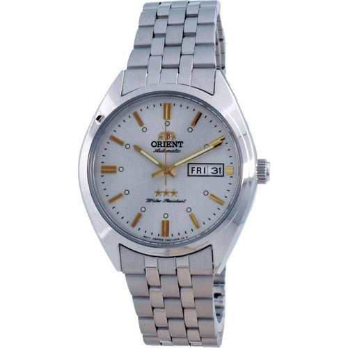 Load image into Gallery viewer, Orient 3 Star White Dial Automatic RA-AB0E10S19B 100M Men&#39;s Watch

Introducing the Orient 3 Star Men&#39;s White Dial Automatic Watch RA-AB0E10S19B - A Timeless Classic for the Modern Gentleman
