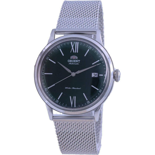 Load image into Gallery viewer, Orient Bambino Contemporary Classic Automatic RA-AC0018E10B Men&#39;s Green Stainless Steel Mesh Bracelet Watch
