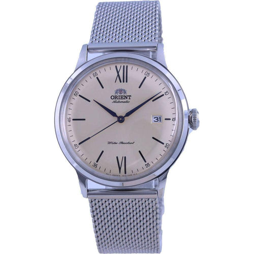 Load image into Gallery viewer, Orient Bambino Contemporary Classic Automatic RA-AC0020G10B Men&#39;s Watch - Stainless Steel Mesh Bracelet, Champagne Dial
