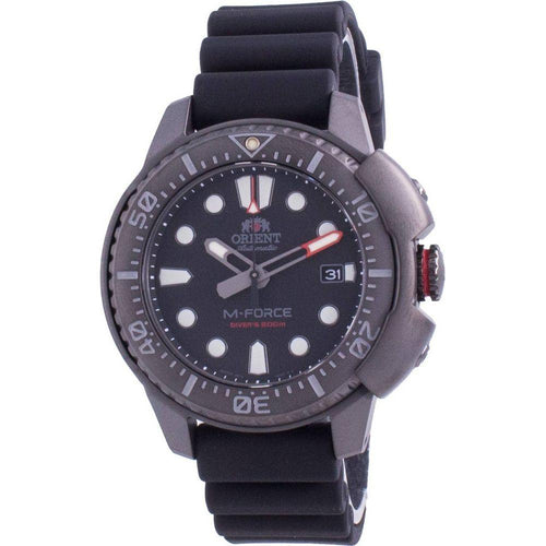 Load image into Gallery viewer, Introducing the Orient M-Force RA-AC0L03B00B Automatic Diver&#39;s 200M Men&#39;s Watch - Stainless Steel Case, Black Dial, Sapphire Crystal, Silicone Strap Replacement
