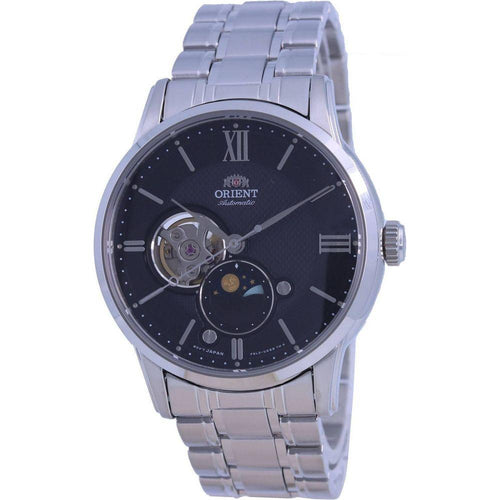 Load image into Gallery viewer, Orient Classic Sun &amp; Moon Open Heart Automatic RA-AS0008B10B Men&#39;s Watch - Stainless Steel, Black Dial
