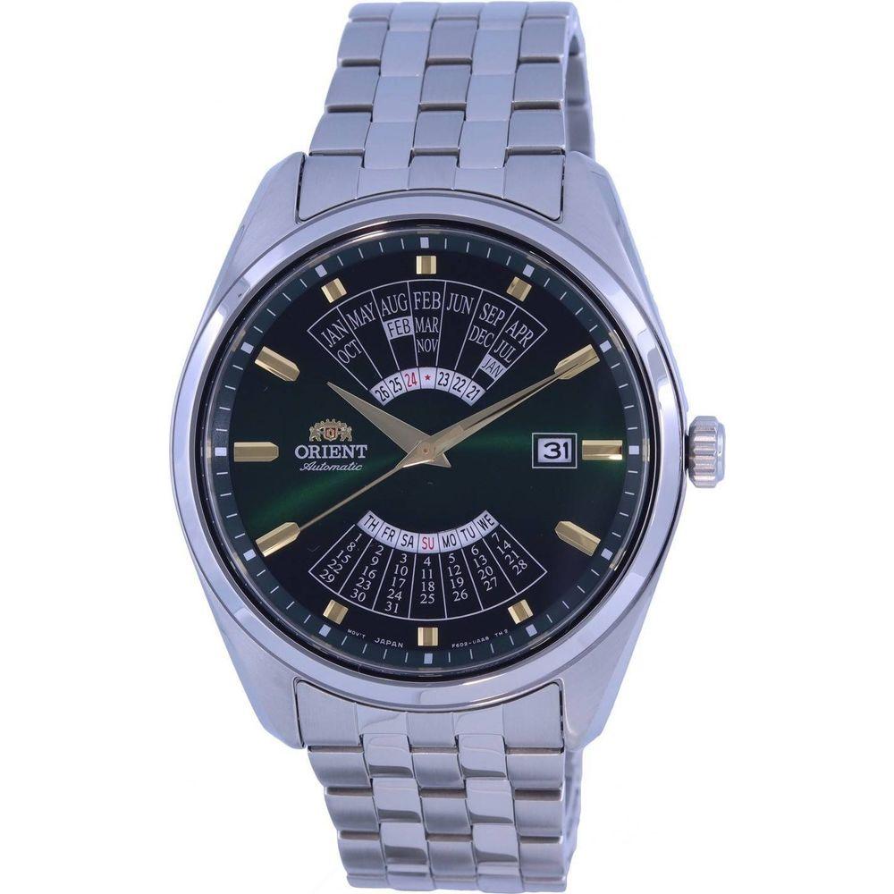 Orient Multi Year Calendar Analog Stainless Steel Automatic RA-BA0002E10B Men's Watch - Green Dial