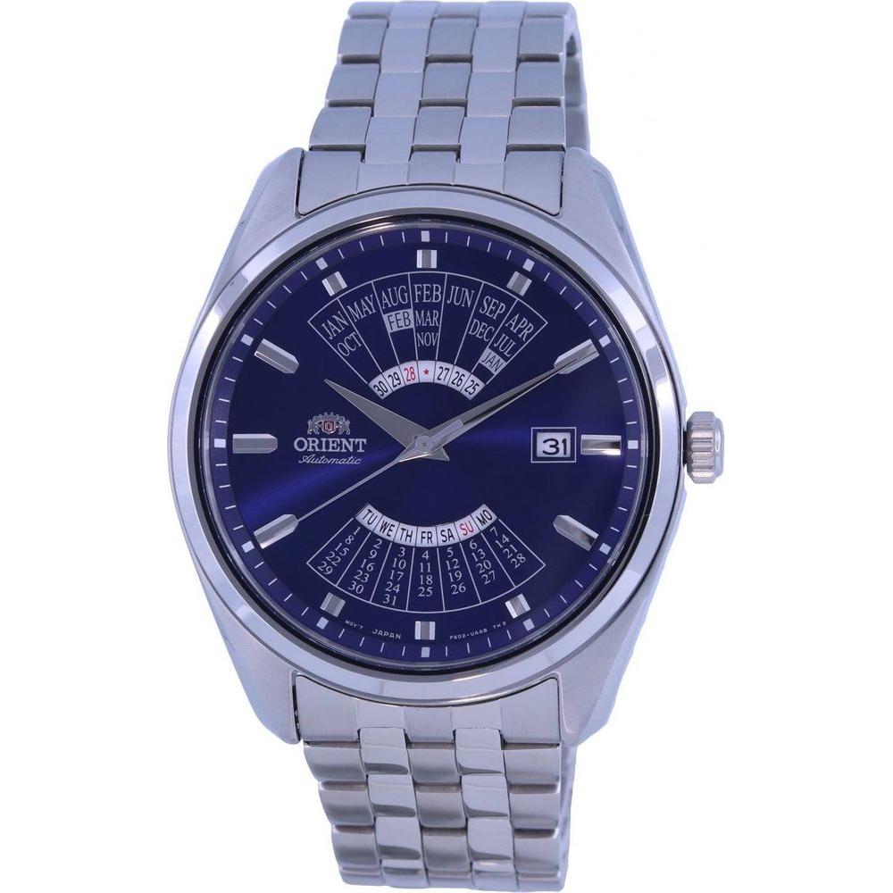 Orient Men's Stainless Steel Automatic Multi Year Calendar Blue Dial Watch - Model RA-BA0003L10B
