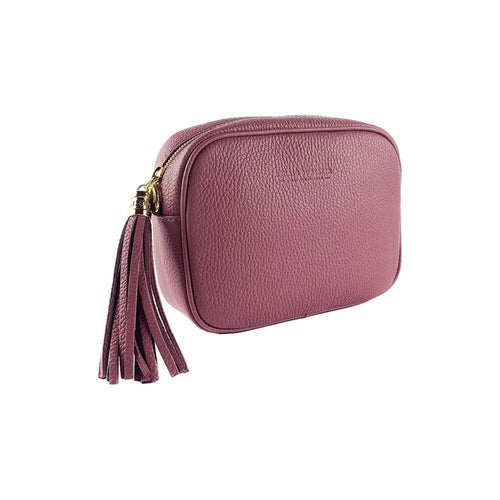 Load image into Gallery viewer, RB1007AZ | Tracollina  Donna in Vera Pelle Made in Italy.Tracolla removibile. Attacchi con moschettoni in metallo Oro Lucido - Colore Rosa Antico - Dimensioni: cm 20 x 15 x 7-6
