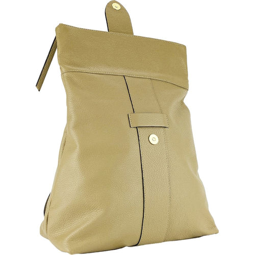 Load image into Gallery viewer, RB1021AL | Zaino Donna Morbido in Vera Pelle Made in Italy con Spallacci regolabili. Chiusura lampo e Accessori in metallo Oro Lucido - Colore Beige - Dimensioni: cm 30 x 34 x 10,5-6
