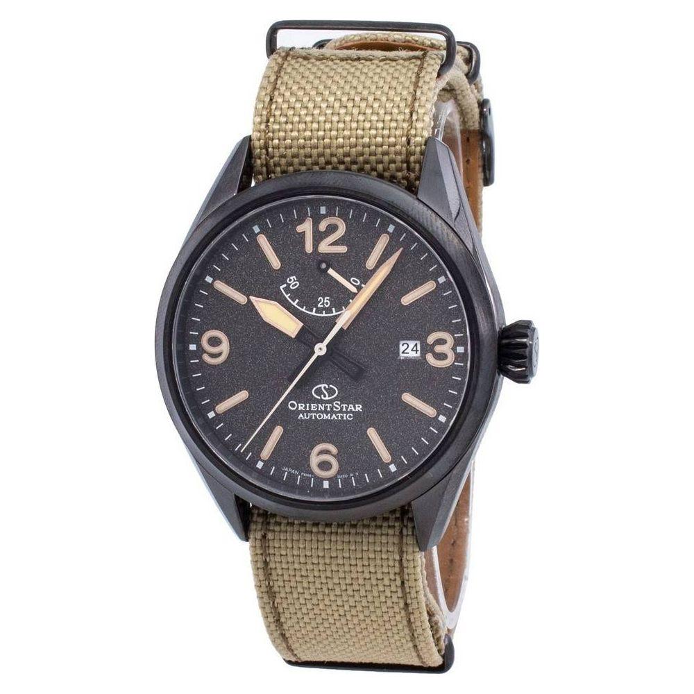 Introducing the Orient Star RE-AU0206B00B Men's Automatic Watch - Black Canvas Strap, Stainless Steel Case: The Ultimate Timepiece for the Discerning Gentleman