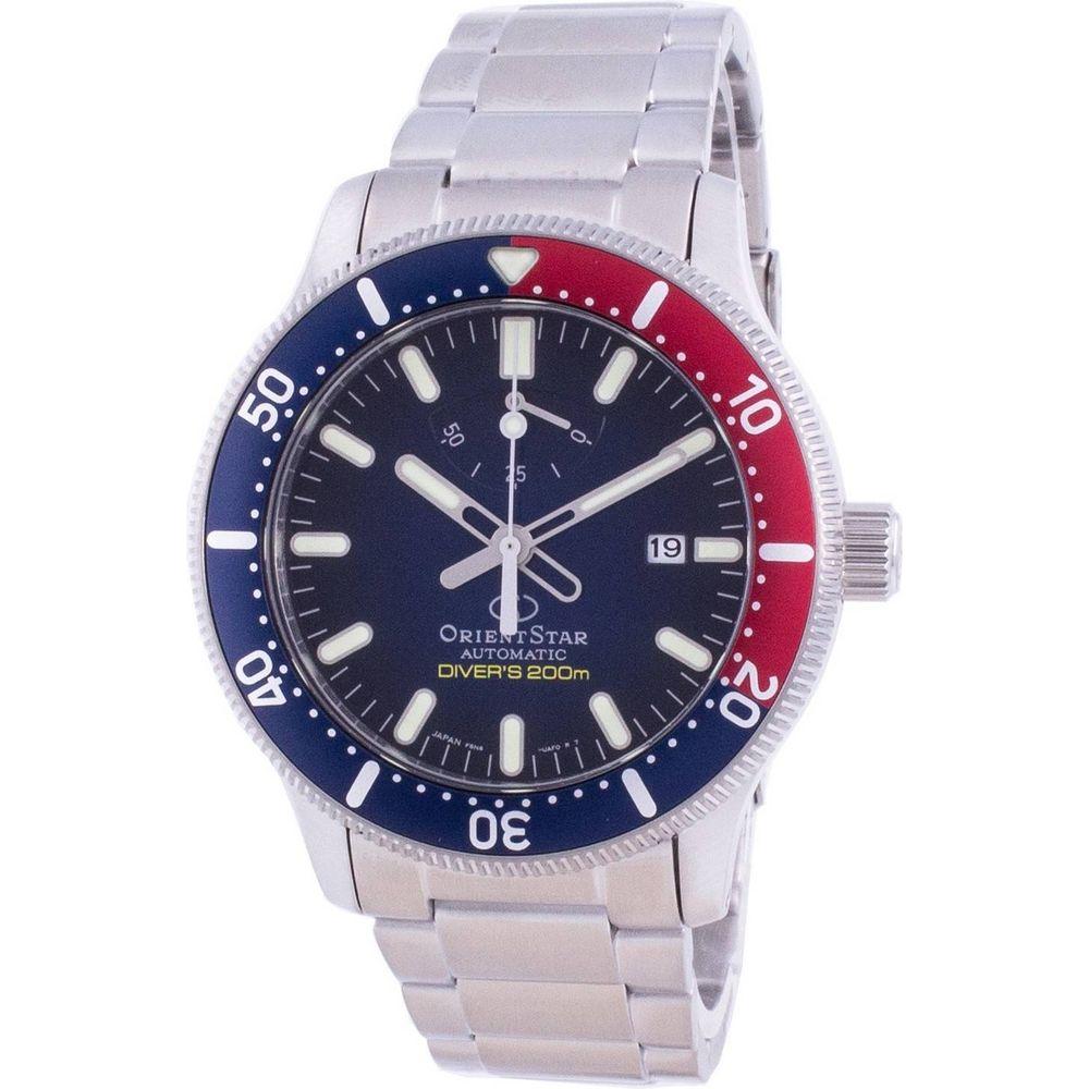 Orient Star Automatic Diver's RE-AU0306L00B Japan Made 200M Men's Watch - Stainless Steel Blue Dial