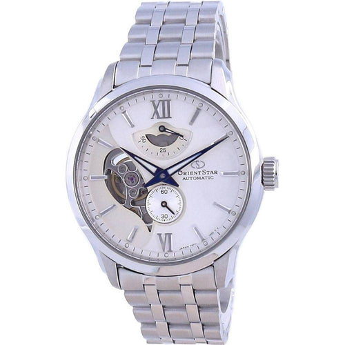 Load image into Gallery viewer, Orient Star Contemporary Limited Edition 70th Anniversary Open Heart Automatic RE-AV0B01S00B 100M Men&#39;s Watch - Stainless Steel, White Dial

