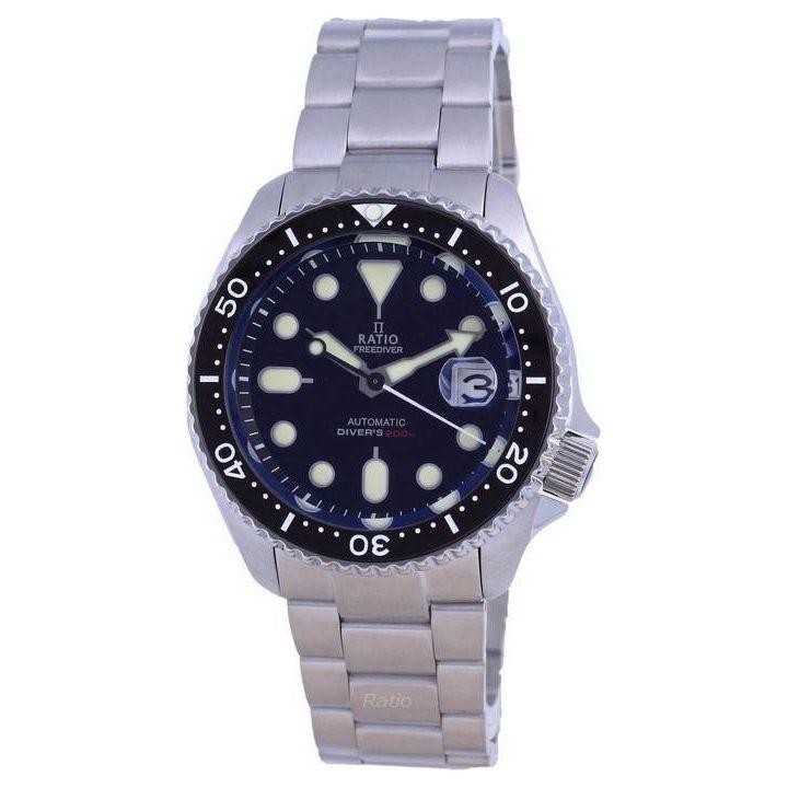 Ratio FreeDiver RTB200 Men's Black Dial Stainless Steel Automatic Watch