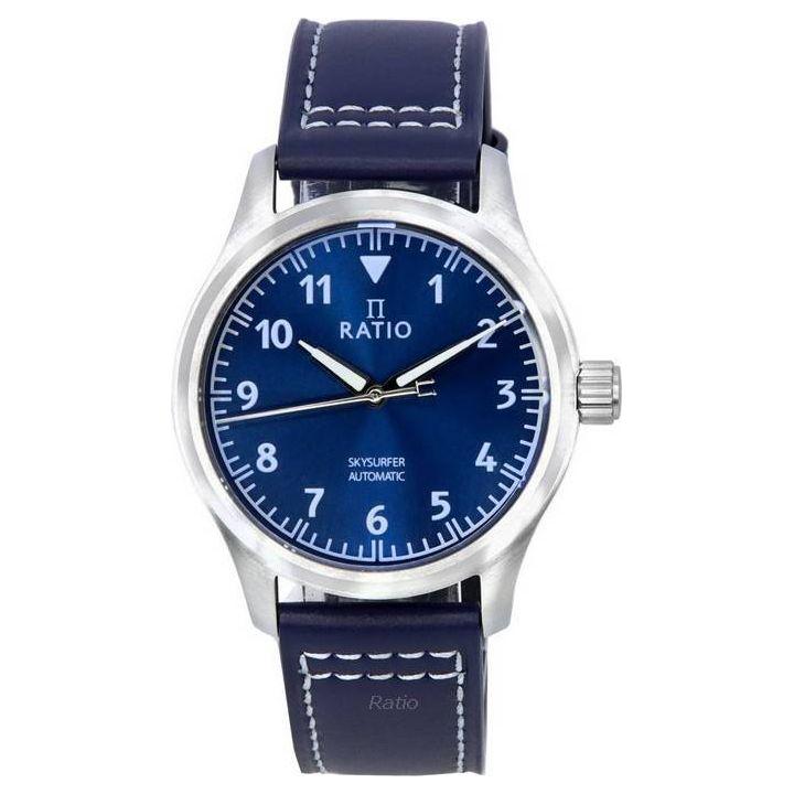 Ratio Skysurfer Pilot Blue Sunray Dial Leather Automatic RTS302 200M Men's Watch